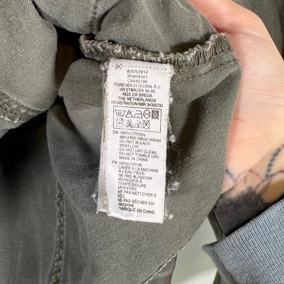 Olive Green Military Utility Jacket Cargo Pockets & Full Zip - Picture 7 of 7